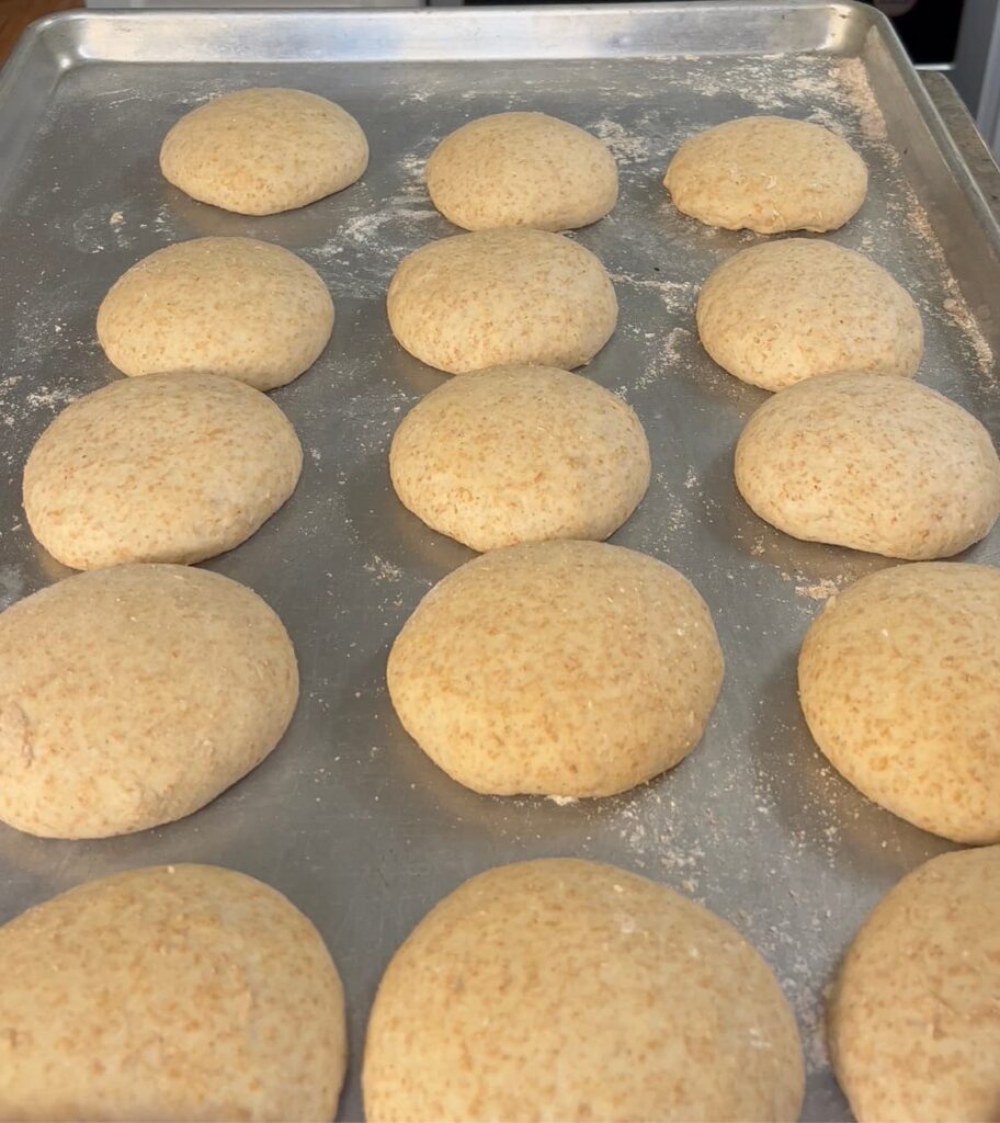 round dough balls for pita bread